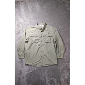 Vintage LL Bean Hiking Shirt Mens XLT Green Button Up Classic Outdoor Gorpcore